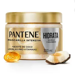Mascarilla para cabello Pantene Pro-V hidrata, da brillo y movimiento con Aceite de coco 300 ml