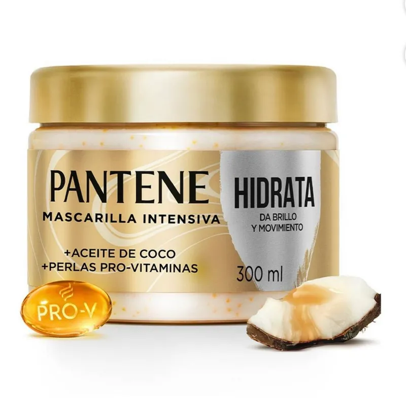 Mascarilla para cabello Pantene Pro-V hidrata, da brillo y movimiento con Aceite de coco 300 ml
