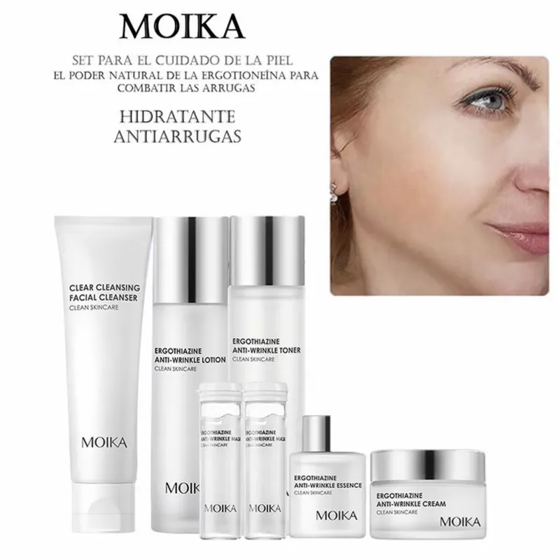 MOIKA set antiarrugas, set para rutina de skincare 7 piezas