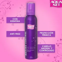 MOUSSE Aqua Net Máximo control con Keratina 227g