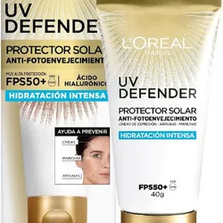 Protector solar facial hidratante con FPS 50+ y ácido hialuronico
