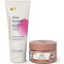 Dove Serum corporal pro retinol+ gel exfoliante de azúcar y coco 🥥 de la línea dove