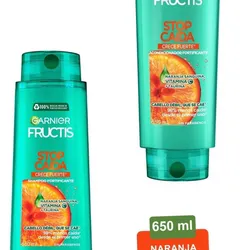 Shampoo + Acondicionador Garnier Fructis stop caída crece fuerte cabello débil, que se cae 650 ml