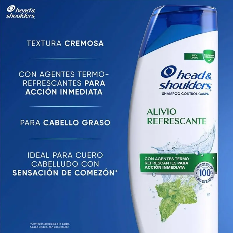 Shampoo Head & Shoulders Alivio refrescante Control caspa 650 ml
