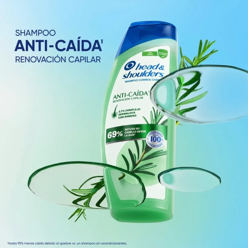 Shampoo Head & Shoulders Anti-Caída' Renovación Capilar con Romero 650 ml