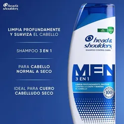 Shampoo Head & Shoulders Men 3 en 1 control caspa 650 ml