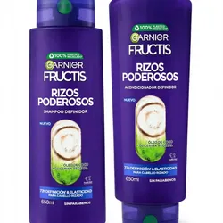 Shampoo + Acondicionador Garnier Fructis control y definición rizos poderosos 650 ml