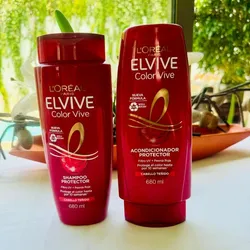 Shampoo y Acondicionador L'Oréal Elvive color vive filtro UV cabello teñido 680 ml