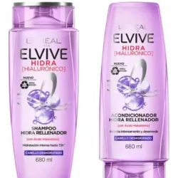 Shampoo y acondicionador L'Oréal Elvive hidra hialurónico cabello deshidratado 680 ml
