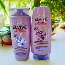 Shampoo y acondicionador L'Oréal Elvive hidra hialurónico cabello deshidratado 680 ml