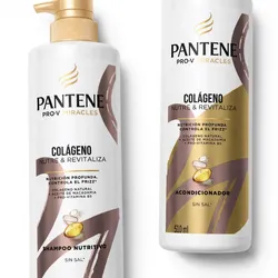 Shampoo y acondicionador Pantene sin sal con colágeno