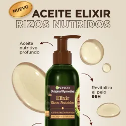 Aceite Capilar Garnier Original Remedies Elixir Rizos Nutridos - Nutrición Profunda con Aguacate y Karité