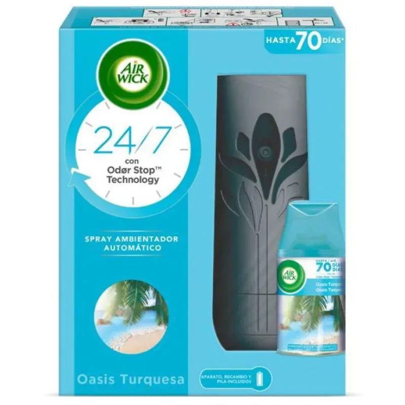 🌊 Air Wick Spray Ambientador Automático – Oasis Turquesa (Kit Completo)