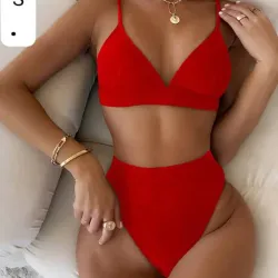 ❤️ Bikini rojo de dos piezas 