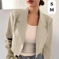 🤍 Blazer Cropped Beige – Sofisticación neutra con estilo contemporáneo