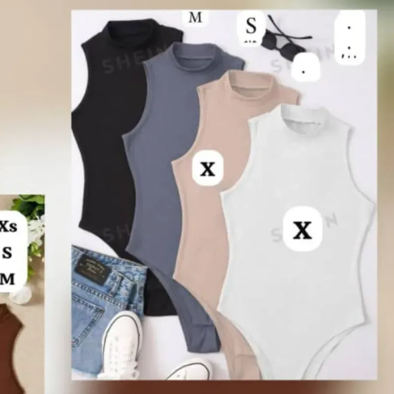 👗 Body básico sin mangas – Colores variados