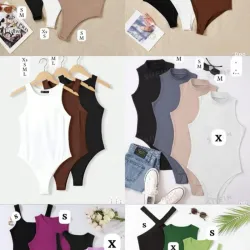 👠 Bodysuits sin mangas en múltiples colores y tallas
