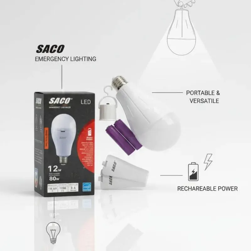 💡Bombillo Recargable LED SACO 12 W