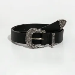 🖤 Cinturón Black Western – Elegancia clásica con detalles vintage y presencia visual