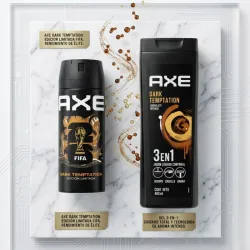 🏆Combo Axe Dark Temptation Edición Limitada FIFA: Desodorante Spray + Gel de Ducha 3 en 1 (Cuidado Élite)