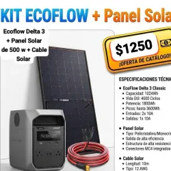 _ECOFLOW DELTA 3 + PANEL SOLAR DE 500 WATTS + CABLE SOLAR CON CONECTOR_*