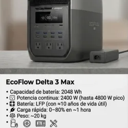 Estación ecoflow Delta 3 max* 2048 wh 1270 usd