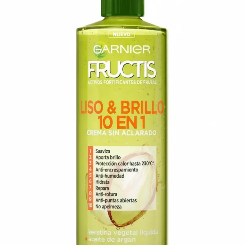 Garnier Fructis Crema para Peinar Liso & Brillo 10 en 1