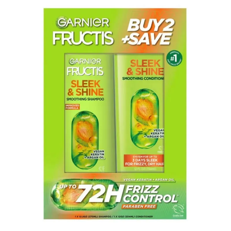 🧴 Set capilar Garnier Fructis Sleek & Shine – Smoothing Shampoo + Conditioner