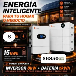 Inversor 8kw + Batería 15kw