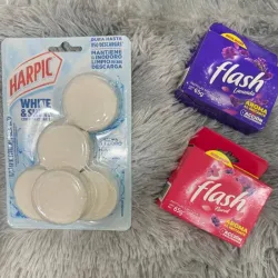 🧼 Kit de limpieza y fragancia – Harpic + Flash Lavanda + Flash Floral