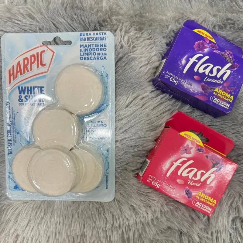 🧼 Kit de limpieza y fragancia – Harpic + Flash Lavanda + Flash Floral