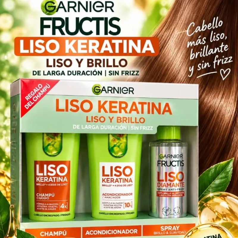 🍃✨ ¡KIT LISO KERATINA DE GARNIER FRUCTIS! ✨🍃