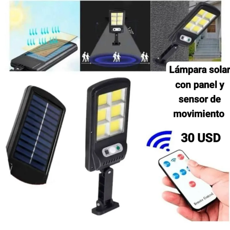 *Lámpara solar con panel y sensor de movimiento* (Son medianas)