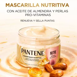 💆‍♀️Mascarilla Intensiva Pantene Nutre Concentrado Nutritivo – Pote con Aceite de Almendra y Perlas Pro-V