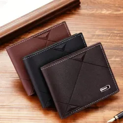 🧔 Monederos Leather Classic – Elegancia masculina con diseño geométrico y presencia sobria