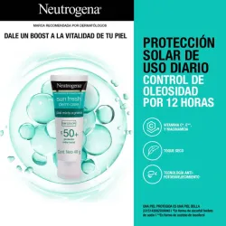 🤍💚Neutrogena Sun Fresh Derm Care FPS 50+ 40g – Protector Solar Facial Sin Color para Piel Mixta a Grasa con Niacinamida