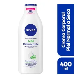 🌿🤍​Nivea Crema Corporal Aloe Refrescante 400ml – Crema Hidratante 72h con Ácido Hialurónico Puro para Piel Normal a Seca