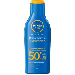 🌞​Nivea Sun Protección & Hidratación FPS 50+ 125ml – Protector Solar Corporal con Vitamina C y Ácido Hialurónico