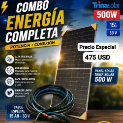 🌞PANEL SOLAR 500W marca Trina Solar* 15AH 33Vol