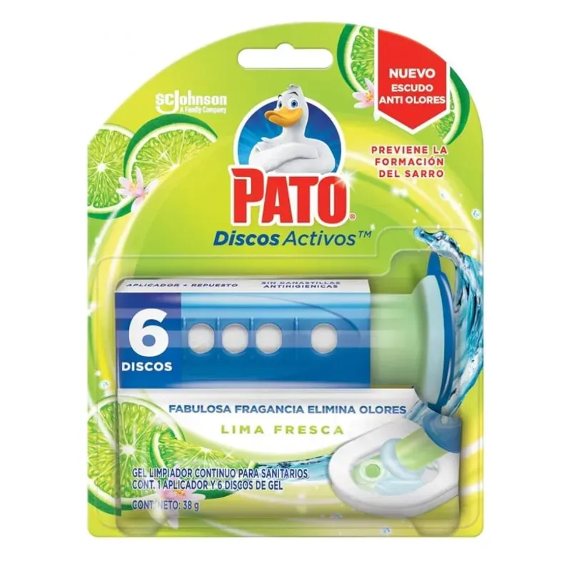 🚽 PATO Discos Activos™ Lima Fresca – 6 Discos de Gel (38g)