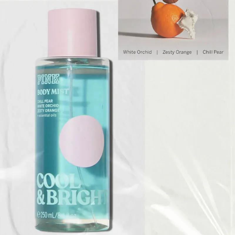 🌸 PINK Body Mist Cool & Bright – Chill Pear, White Orchid & Zesty Orange (250 ml)