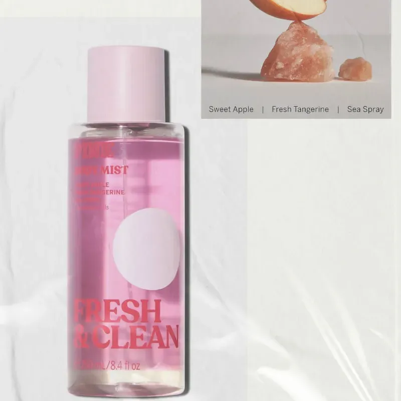 🌊 PINK Body Mist Fresh & Clean – Sweet Apple, Fresh Tangerine & Sea Spray (236 ml)