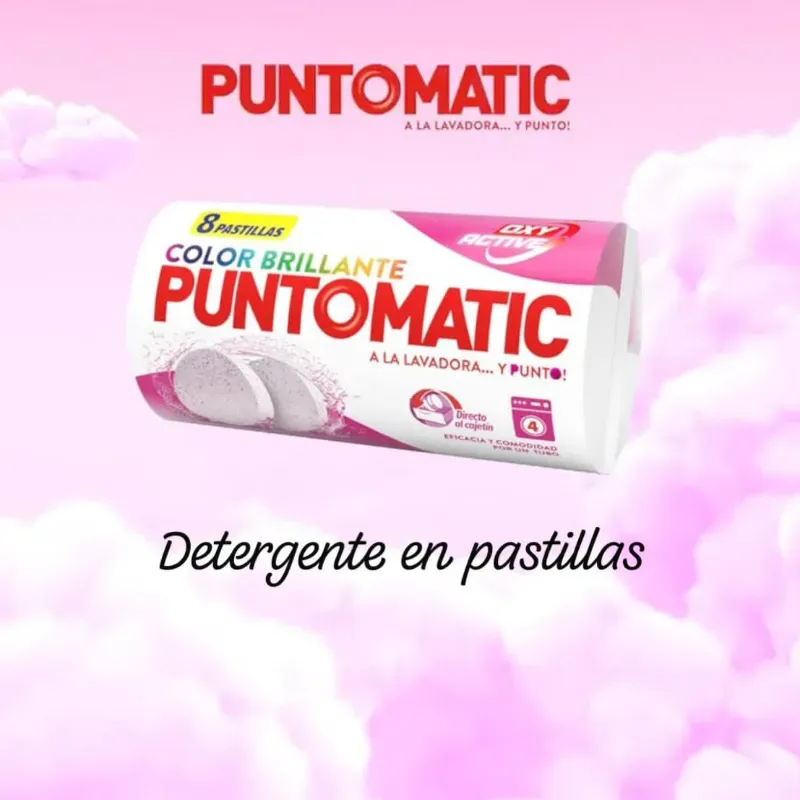 🧼 PUNTOMATIC Detergente en Pastillas – Color Brillante (8 unidades)