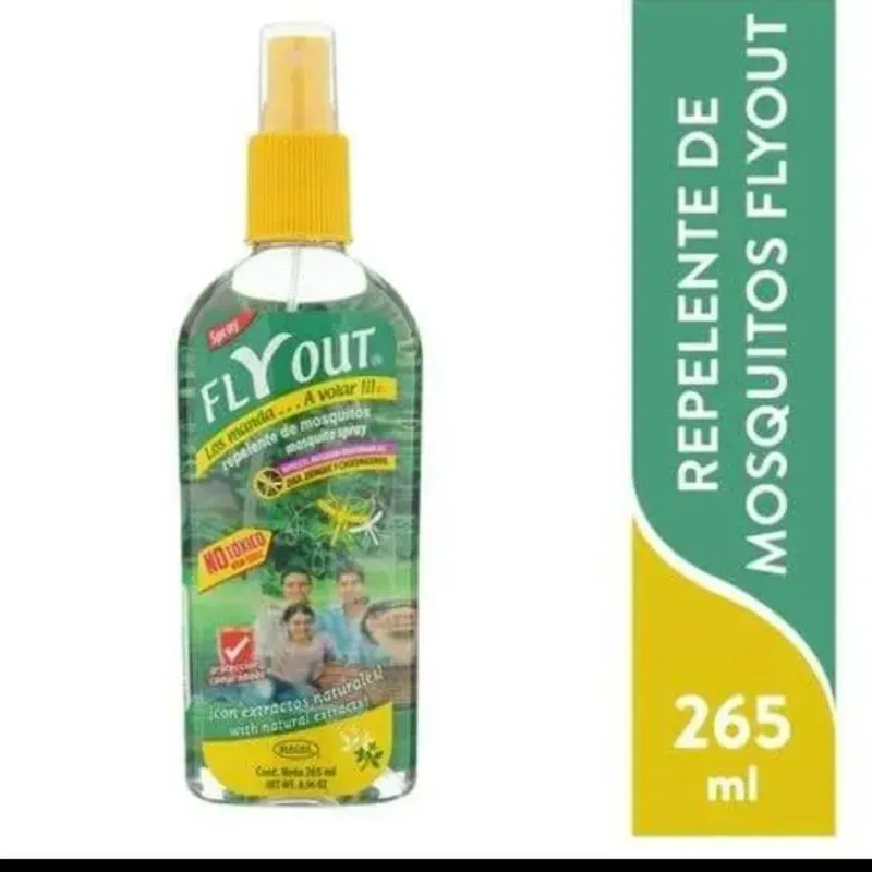 🦟 Repelente FLYOUT – Citronela natural 265 ml Protección segura, frescura al aire libre.