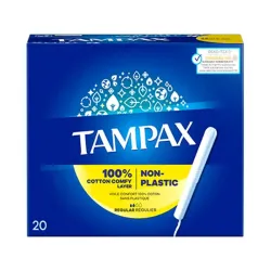 Tampones Tampax Regular con núcleo 100% algodón