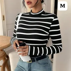 🖤 Top de Rayas Blanco y Negro – Clásico, moderno y siempre en tendencia