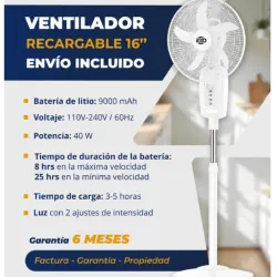 😁Ventilador Recargable Bateria Litio 9000mAh