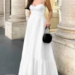 🤍 Vestido Largo Blanco – Elegancia fresca para días soleados