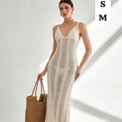 🤍 Vestido Largo Crochet – Estilo bohemio con elegancia natural