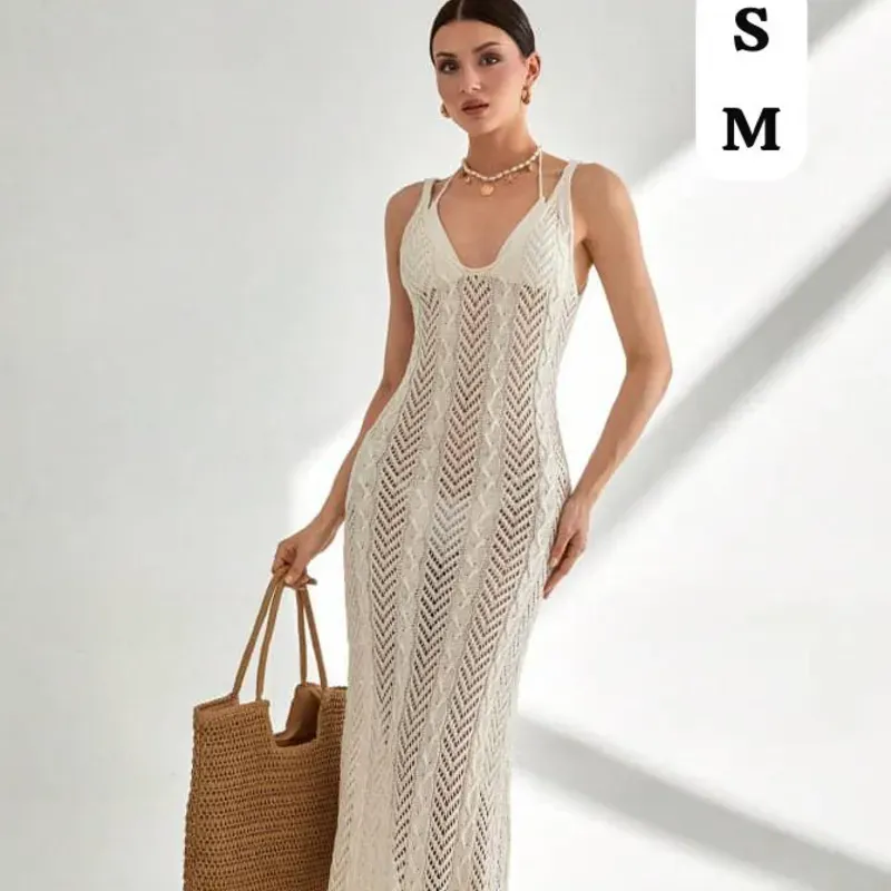 🤍 Vestido Largo Crochet – Estilo bohemio con elegancia natural